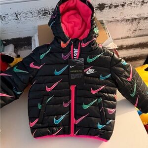 Nike Black Jacket with Multicolor Accents